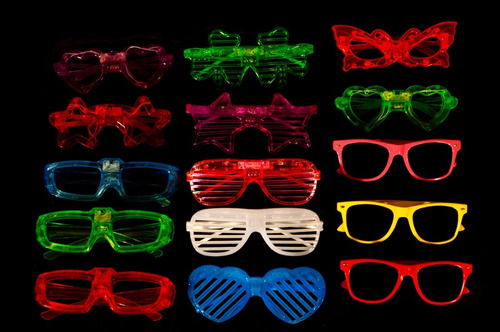 Imagen 7 de 10 de Pack 15 Lentes Luminosos Surtidos Led Y Neon Combo Cotillon