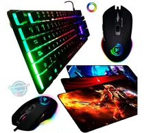 Comprar Kit Gamer 3en 1:teclado Semi Neón+ Mouse Xblade Revolver+pad