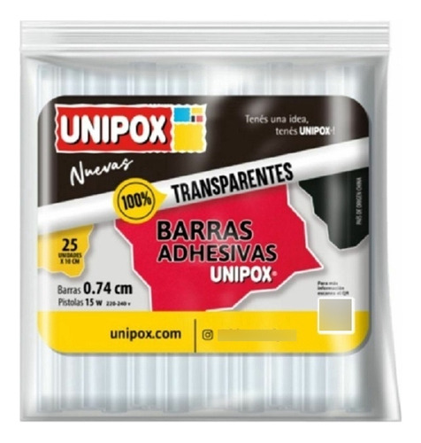 Barras Adhesivas Unipox Finas 10 Cm Largo X 25 Unidades