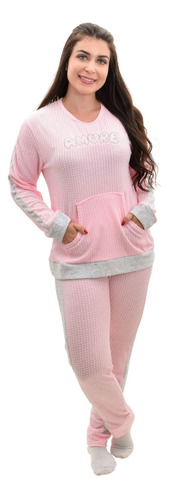 Pijama De Plush Para O Inverno Feminino De Frio