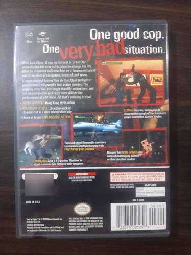 Dead To Rights Videojuego Original Nintendo Gamecube (Usado)