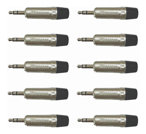 Kit C/ 10 Conectores Plug P2 Stereo Wireconex