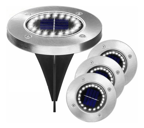 12led Solar La Luz De La Lámpara De Piso Al Aire Libre 4pc