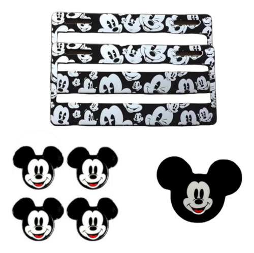 Porta Placas, Accesorio Antena Y Tapon Valvula Mickey Mouse