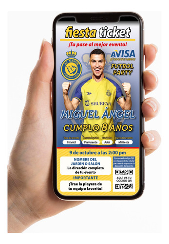 Invitación Digital Personalizada Cristiano Ronaldo Al-nassr
