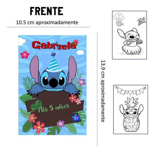 Cuaderno De Colorear Para Fiesta Chico | Stitch | 16 Pzas Stitch