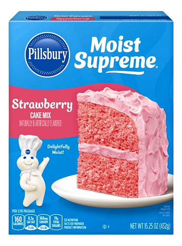 Harina Americana Para Pastel Sabor Fresa 10 Cajas
