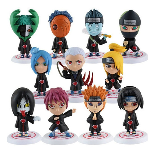 Set Completo 11 Figuritas Naruto Anime Akatsuki M5 Coleccion