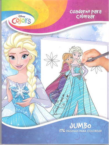 Imagen 1 de 2 de Princesas Libro Jumbo Colorear Iluminar Para Niña Frozen