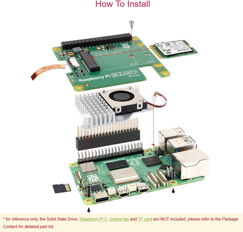 Adaptador Ssd M.2 Hat P/ Raspberry Pi 5 Ueekkoo