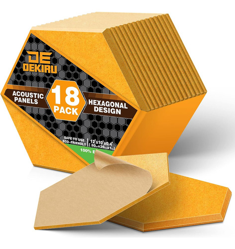 Paquete De 18 Paneles Acústicos Hexagonales Absorbentes De S