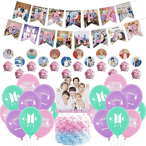 Bts Theme Party Decoration Printing Balloon Birthday Banner
