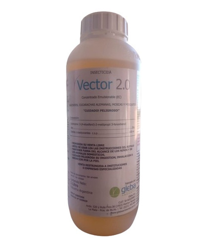 Vector 2.0 Insecticida Arañas Cucas Moscas Mosquitos X 1 Lt