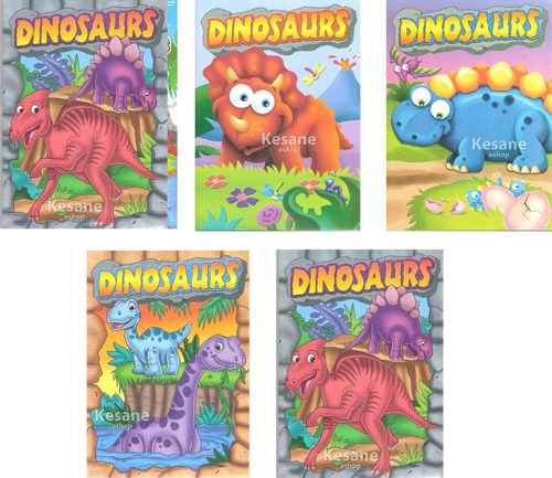 Imagen 1 de 9 de Paquete Libros Dinosaurios Para Colorear Iluminar Jumbo Niño