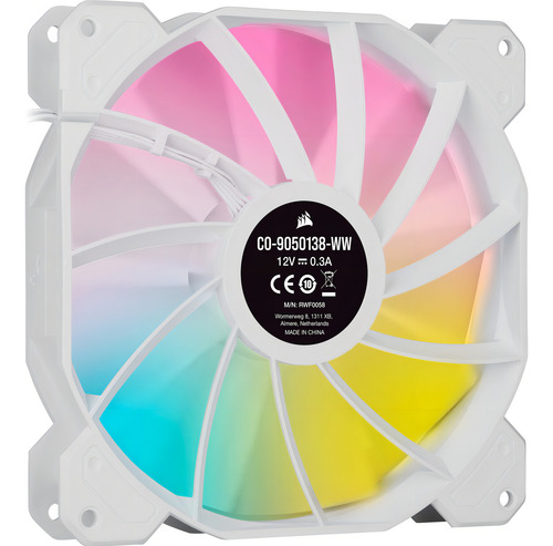 2x Corsair Fan Sp140 Elite White Rgb Cooler 140mm+ Parafusos Led Rgb Icue