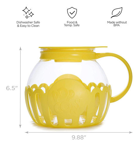 Recipiente Para Pipocas Ecolution, 2,8 Lt, Amarelo