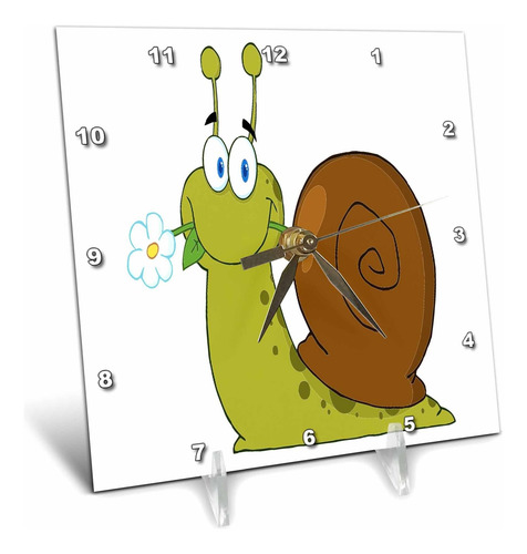 3drose Dc__1 Caracol De Dibujos Animados Con Reloj De Escrit