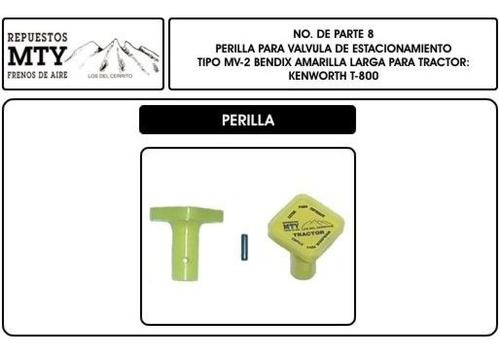 Frenos De Aire Perilla Mty 8 P/ Válvula De Estacionamiento