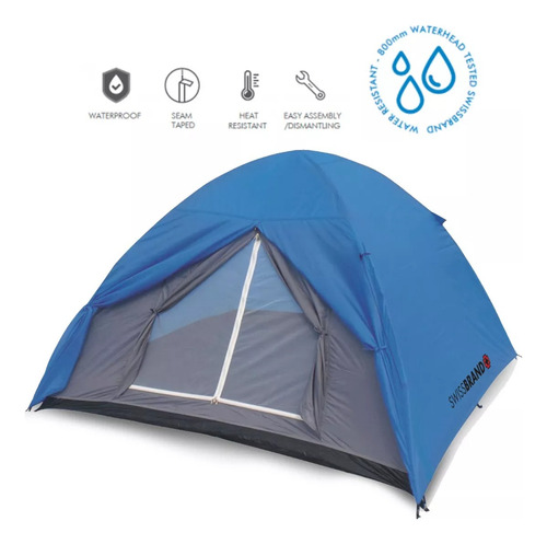 Carpa 4 Personas Swiss Brand Pro Uv Impermeable Sobretecho