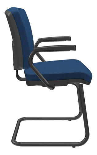 Kit 3 Cadeiras Fixa Ergonômica Preto Bx Flexi Poliéster azul