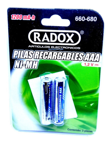 1 Pack Pila Aaa 1.2v 1200mah Mod: 660-680 Recargable 2 Pzs