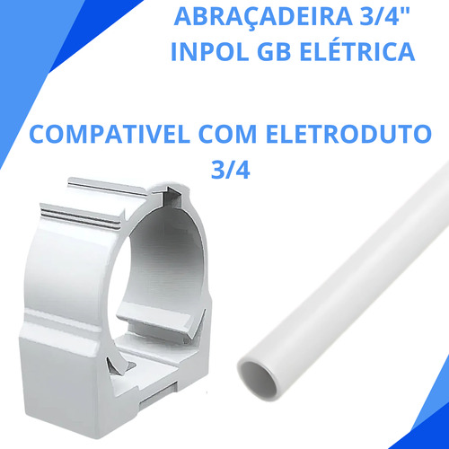 Kit 50 Un Abraçadeira Plástico Fixar Conduite Pvc 3/4