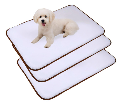 Vila flor peed dog G cor branco kit 3 tapetes higiênicos lavaveis 80x60cm