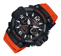 Comprar Casio 'heavy Duty Chronograph' Reloj Informal De Resina Color De La Correa Naranja Claro Color Del Fondo Gris Oscuro