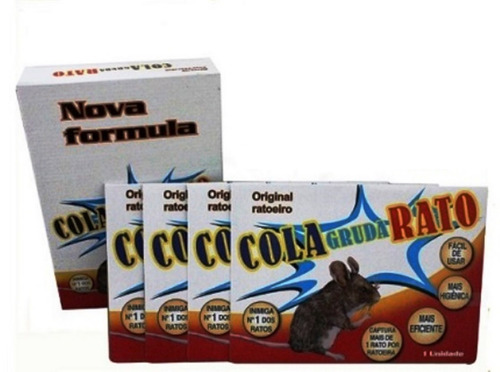 Kit Com 10 Ratoeira Pega Rato Cola Rato 