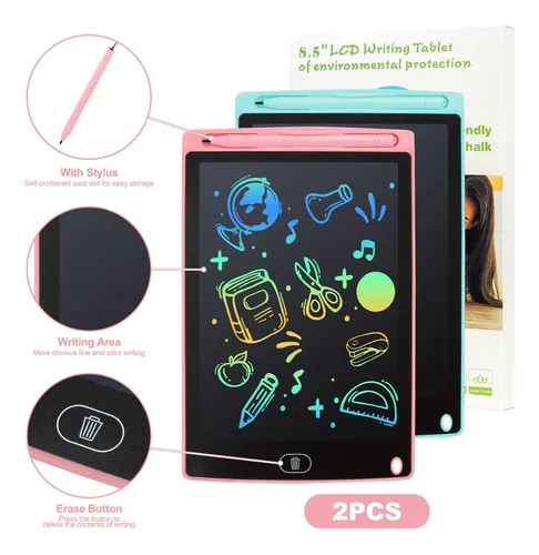 Tableta De Escritura Lcd, 2 Paquetes De Dibujo Para Nios 3 4