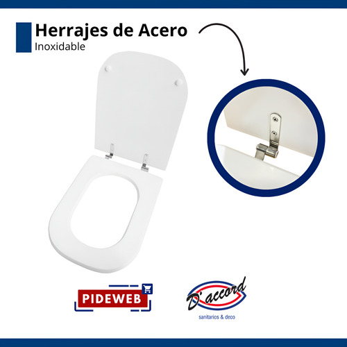 Asiento Tapa Inodoro Blanco Apto Ga Reforzada Daccord