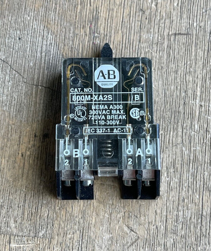 Allen Bradley 800m-xa2s Ser B Contact Block Ssm