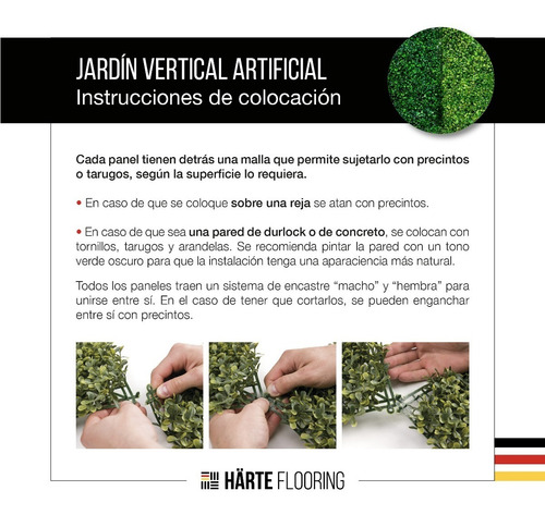 Imagen 3 de 6 de Jardin Vertical Artificial Muro Verde Enredadera 40x60 X 10