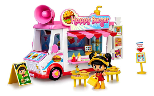 Camion De Hamburguesas Pinypon Playset Happy Burger 2 En 1