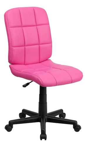 Flash Furniture - Silla Giratoria De Respaldo Medio De Vini. Color Rosado
