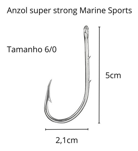 Anzol Marine Sports 4330 High Super Strong 6/0 - 20 unidades