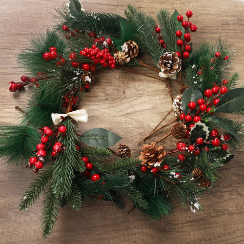 Paquete De 12 Ramitas De Bayas Artificiales Navideñas Para D