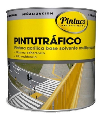 Pintutrafico Acrilica Base Solvente Amarillo Galon Pintuco 1