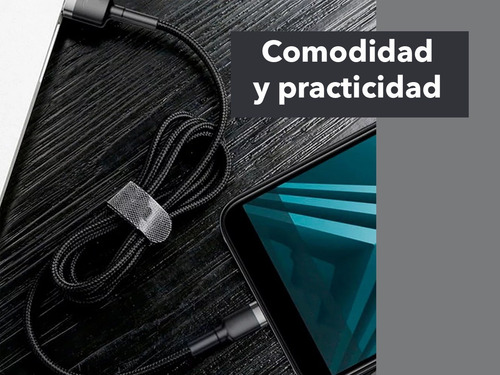 Imagen 3 de 6 de Cable Reforzado Cargador Compatible iPhone - iPad 1 Metro