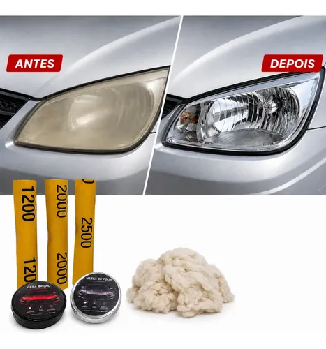 Kit Recuperador De Faróis Automotivo Polidor Cristalizador