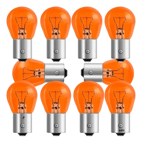10 Lampadas Lanterna Farol Laranja Ambar 1 Polo Py21w 12v