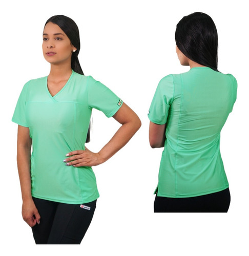 Delantal Clínico Dama Elasticado Verde Aqua 2180 (s/pant)