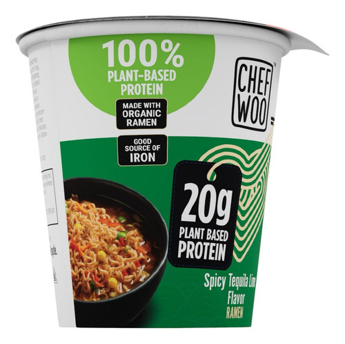 Chef Woo Spicy Tequila Lime Ramen Noodles C/proteina (12 Pz)