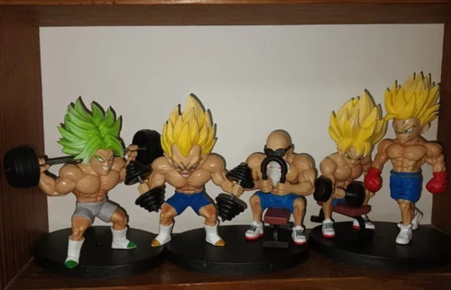 Figuras De Dragon Ball Z Haciendo Ejercicio De Gym 10-14 Cm