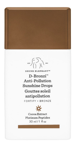 Bronzer D-bronzi Sunshine Drops — Drunk Elephant — Ifans Horário de aplicação diurno/noturno Tipo de pele: todos os tipos de pele
