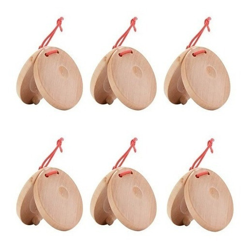 Castañuelas De Madera Para Niños Pack 12 Piezas Javasi