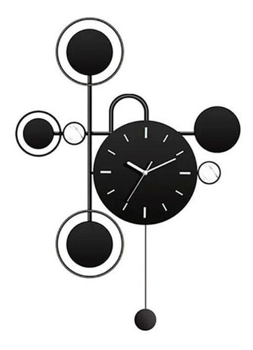 Relógio De Parede 3d Contemporâneo Nórdico Metal 84x55