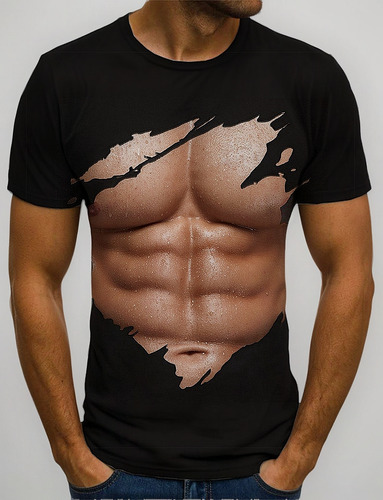 Camiseta Musculosa Corta Con Patrón Digitalmente En 3d