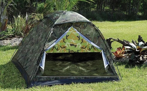 Barraca Camping  Camuflada Militar 3 Lugares - Melhor Preço!