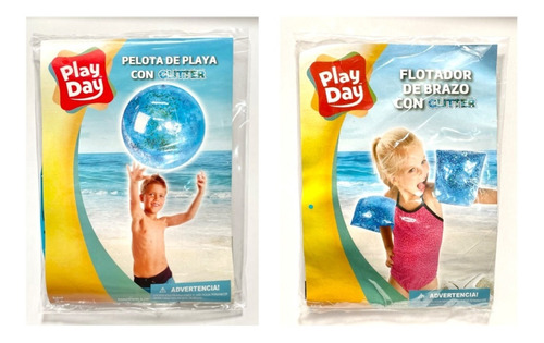 Pack Flotador De Brazo Y Pelota De Playa Inflables Niños